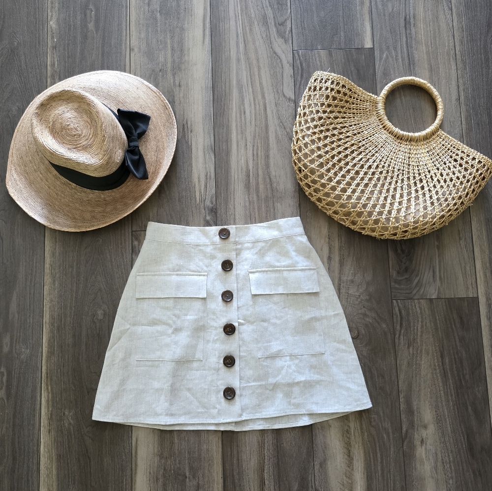 NWT Reformation Maeve Linen Skirt - Picture 4 of 12